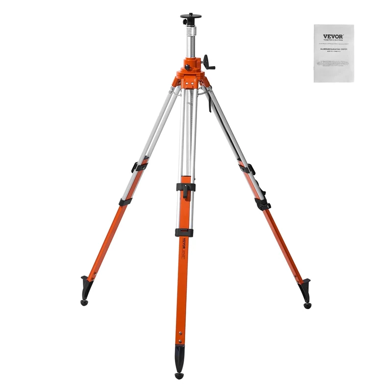 VEVOR Laser Level Tripod Stand, 5/8"-11 Thread Mount, 45.07-114.37 inch Height Adjustment Heavy Duty Survey Tripod, with Level Bubble & Diffusion Limiter, Liftable Non-Skid Feet for Construction