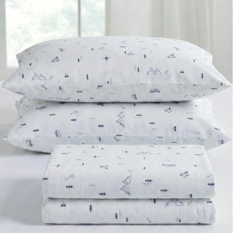 Modern Threads 4-Piece 100% Cotton Flannel Sheet Set – Soft and Durable for Every Season, Camping Trip Full