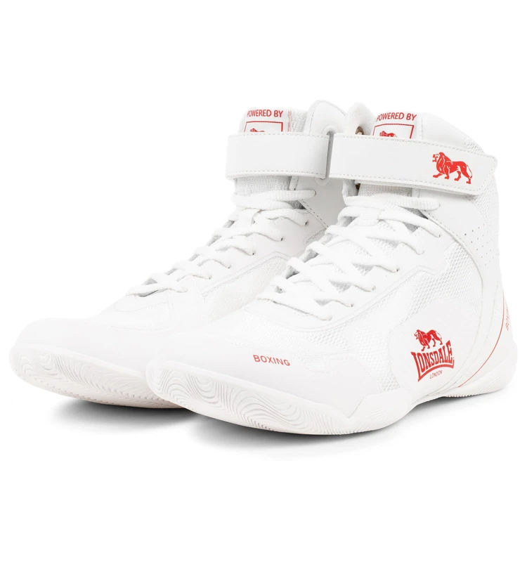 Lonsdale Rufford Unisex Boxing Shoes, White Red, 45 EU, White red, 10.5 UK