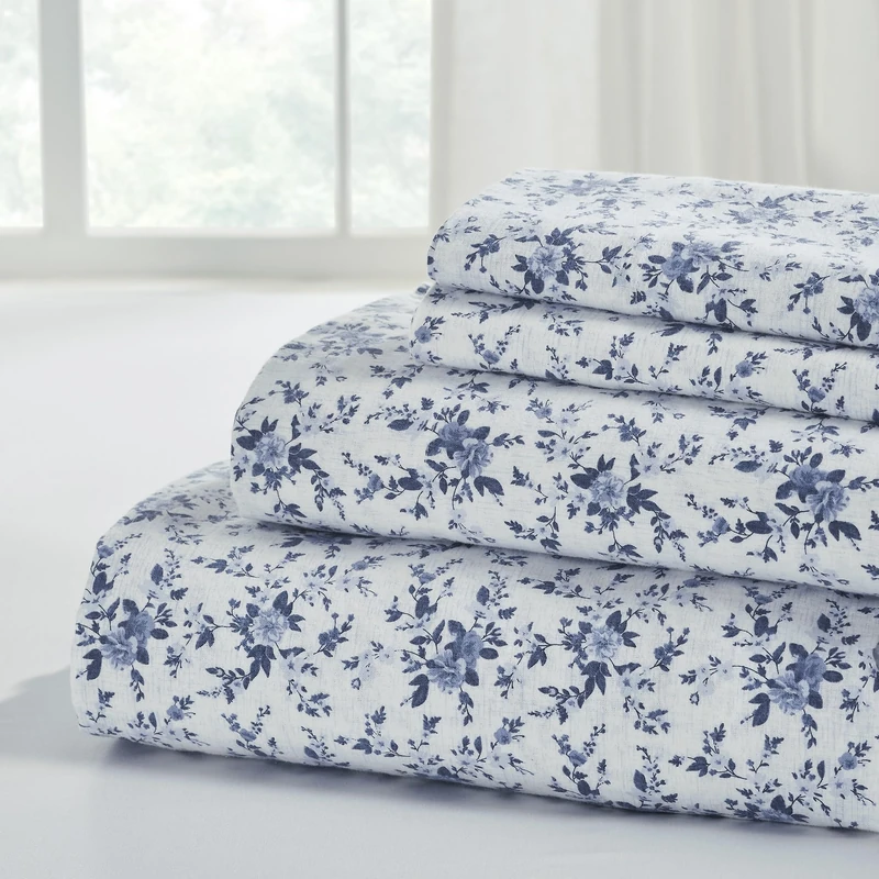 Modern Threads 3-Piece 100% Cotton Flannel Sheet Set – Soft and Durable for Every Season, Brittany Twin