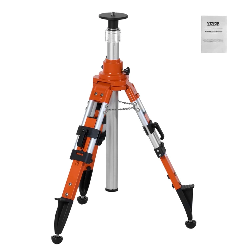 VEVOR Laser Level Tripod Stand, 5/8"-11 Thread Mount, 27.16-67.71 inch Height Adjustment Heavy Duty Survey Tripod, with Level Bubble & Diffusion Limiter, Liftable Non-Skid Feet for Construction