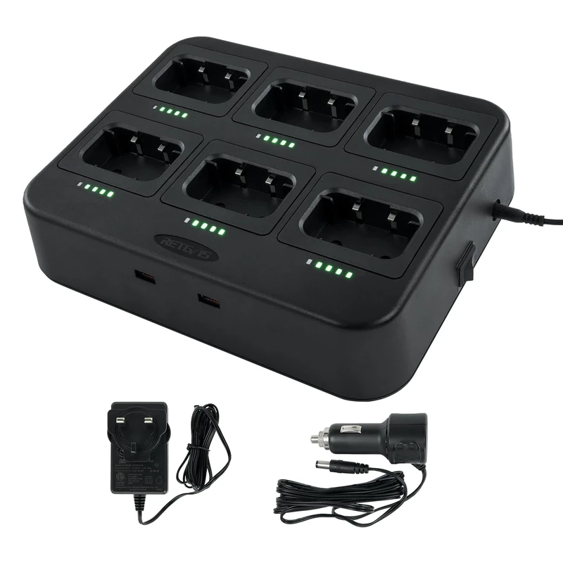 Retevis RT617/RB629 Walkie Talkie Charger, Six-Way Chager Multi Unit Charger, Compatible with Retevis Two Way Radio, Reduce Replacement (1 Pcs)
