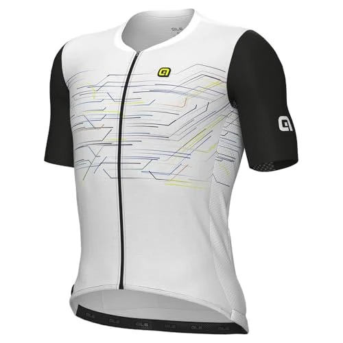 Alé Cycling Men's PR-E Megabyte Cycling Jersey, White, L