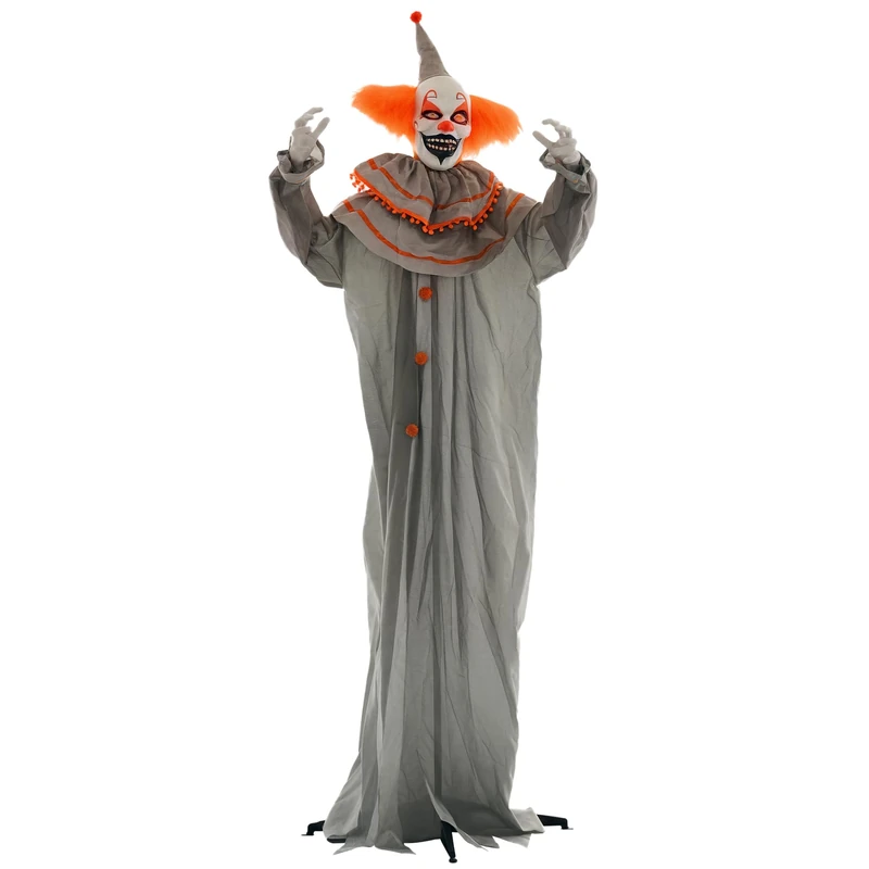 HOMCOM 183cm 72" Orange Classic Clown Outdoor Halloween Decoration