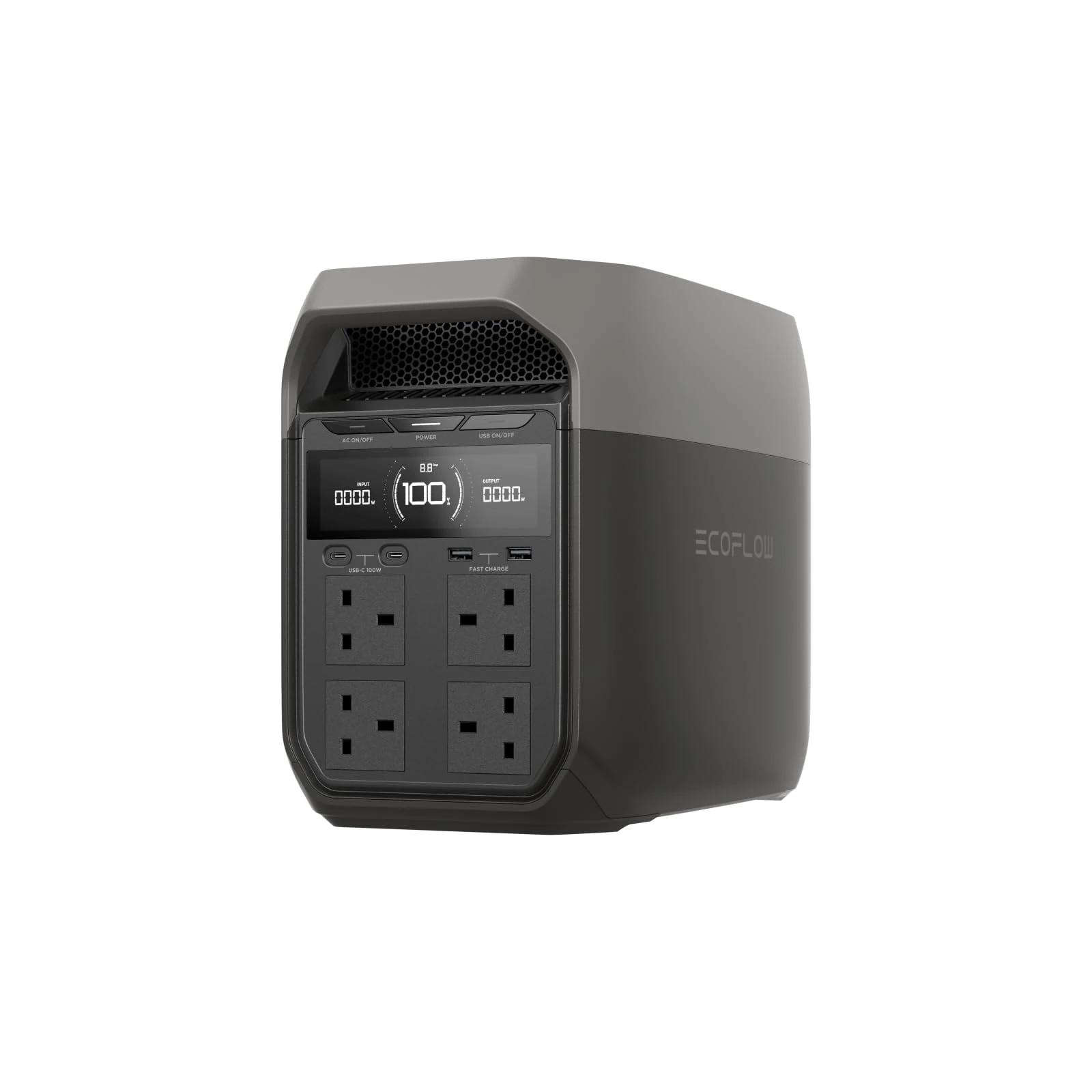 ECOFLOW DELTA 3 Portable Power Station, 1024Wh Solar Generator, LiFePO4 Battery, 0-70% Quick Charge in 30 Min, Expandable to 5kWh, Backup Power with UPS for Home, Camping & RV