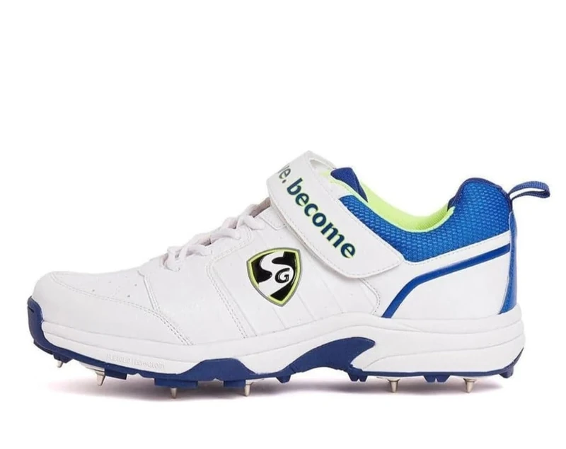SG Men's Sierra 2.0 Cricket Shoes, Blue Lime, 10.5 UK