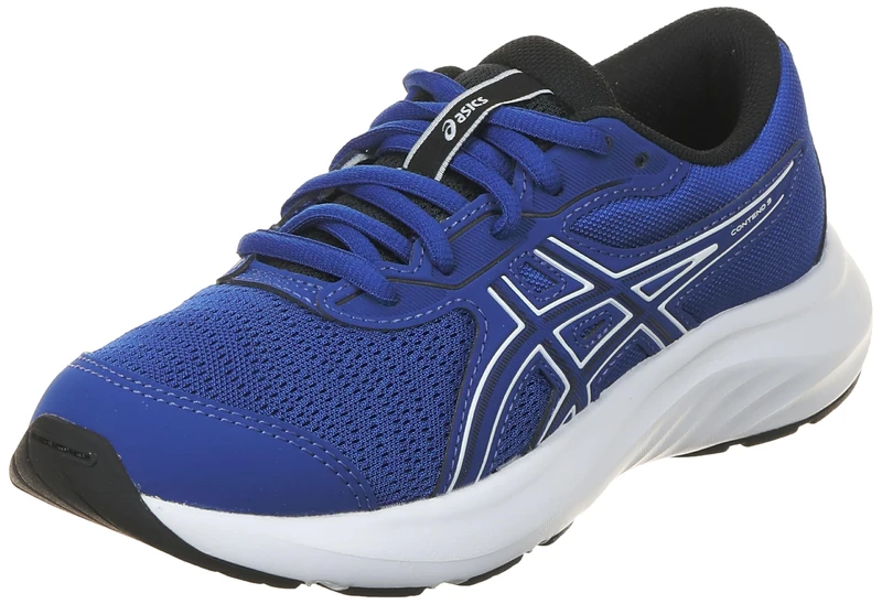 ASICS Boys Contend 9 Gs Sneaker, True Blue White, 4 UK