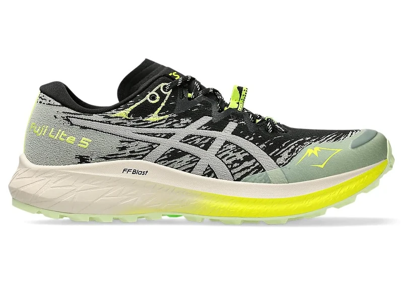 ASICS 1012B690-001 Fuji Lite 5 Women Black/Oatmeal UK 9.5 - Image 1