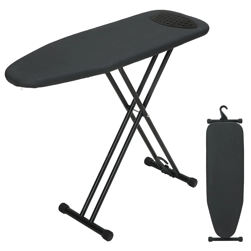 Ironing Board 43x13, RAINHOL Compact Iron Board Full Size with Thick Cover and Pad, Easy Storage with Hanger, Space Saving and Height Adjustable, Black - Image 1