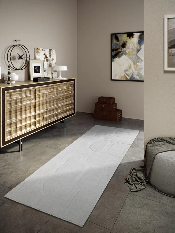 Villeroy & Boch Alexis Wool Rug - Natural Living Room Rug - Hand Woven & Environmentally Friendly - Boho Rug Wool for Living Room, Bedroom, Dining Room, Hallway, Kitchen - Cream, 80 x 250 cm - Image 1
