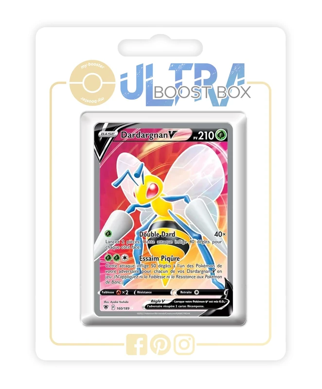Dardargnan V (Beedrill V) 160/189 Full Art - my-booster X Épée et Bouclier 10 Astres Radieux - Box of 10 Pokemon French Cards