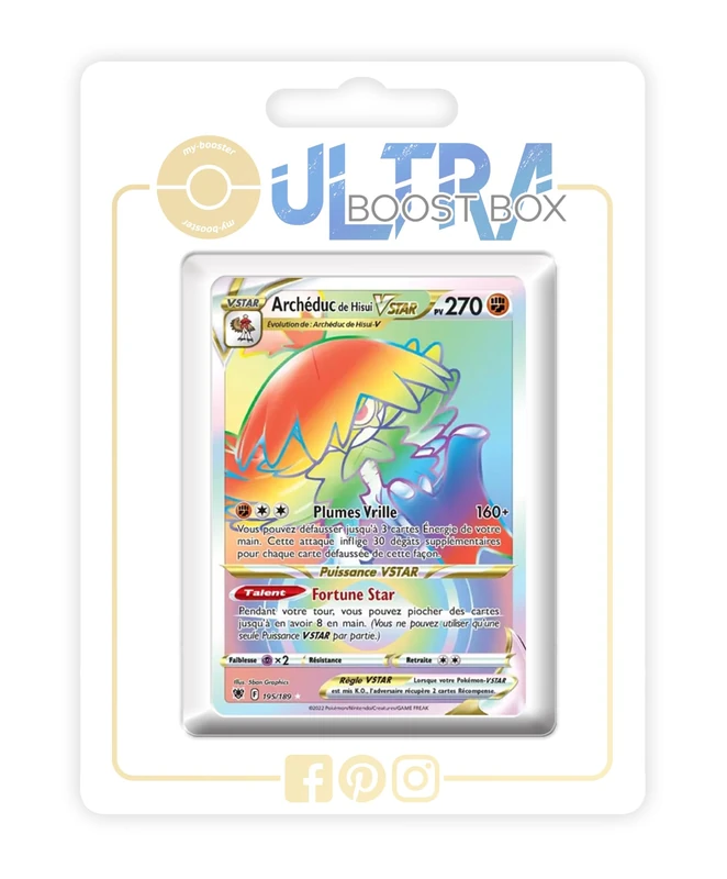 Archéduc de Hisui VSTAR (Hisuian Decidueye VSTAR) 195/189 Shiny Rainbow - my-booster X Épée et Bouclier 10 Astres Radieux - Box of 10 Pokemon French Cards