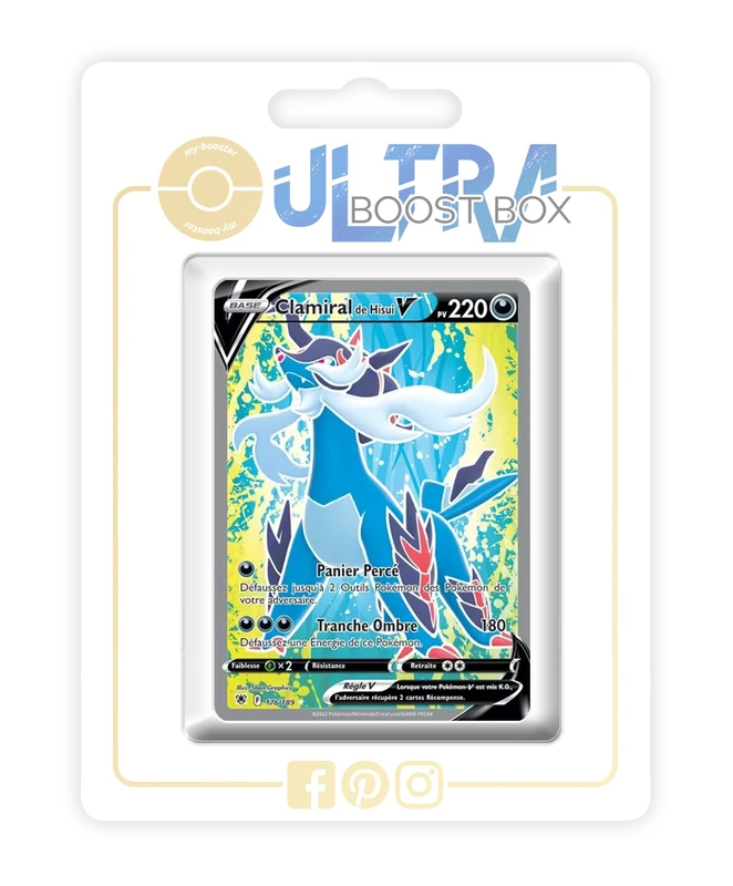 Clamiral de Hisui V (Hisuian Samurott V) 176/189 Full Art - my-booster X Épée et Bouclier 10 Astres Radieux - Box of 10 Pokemon French Cards