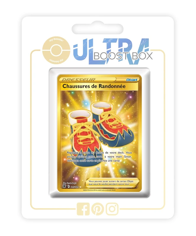 Chaussures de Randonnée (Trekking Shoes) 215/189 Shiny Gold Trainer - my-booster X Épée et Bouclier 10 Astres Radieux - Box of 10 Pokemon French Cards - Image 1
