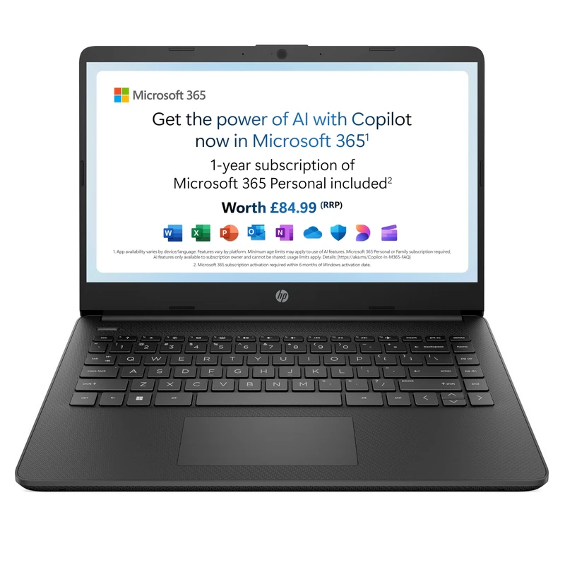 HP Stream 14" Laptop - Intel N4120 4GB RAM 64GB eMMC Win11 Black