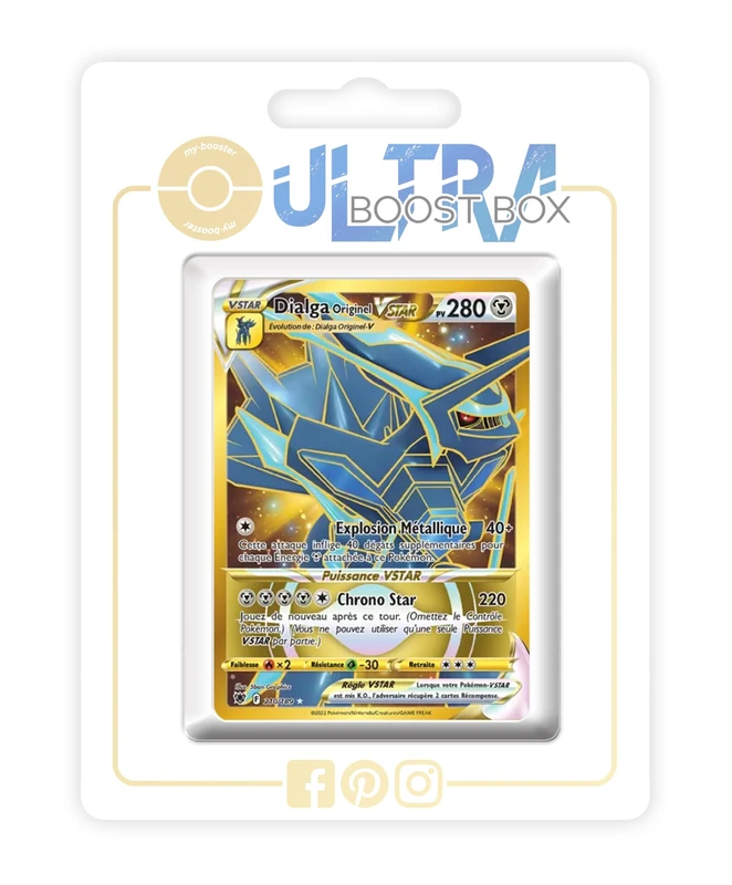 Dialga Originel VSTAR (Origin Forme Dialga VSTAR) 210/189 Shiny Gold - my-booster X Épée et Bouclier 10 Astres Radieux - Box of 10 Pokemon French Cards