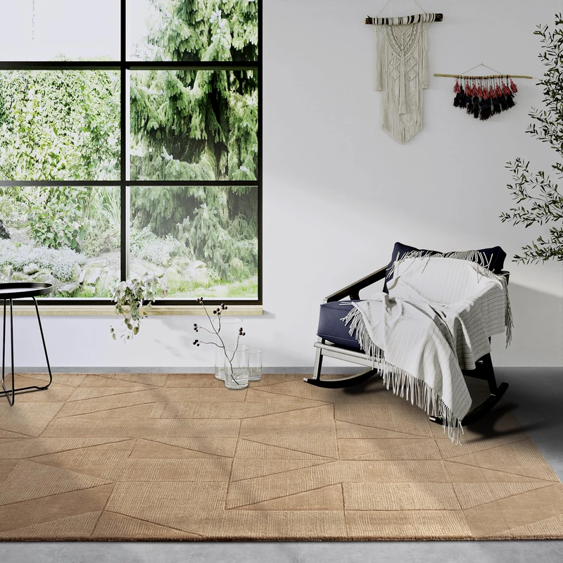 Villeroy & Boch Ursule Wool Rug - Natural Living Room Rug - Hand Woven & Environmentally Friendly - Boho Rug Wool for Living Room, Bedroom, Dining Room, Hallway, Kitchen - Brown, 80 x 150 cm - Image 1
