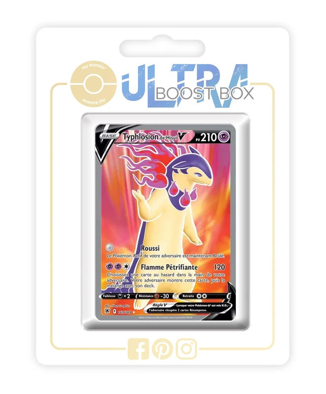 Typhlosion de Hisui V (Hisuian Typhlosion V) 169/189 Full Art - my-booster X Épée et Bouclier 10 Astres Radieux - Box of 10 Pokemon French Cards - Image 1