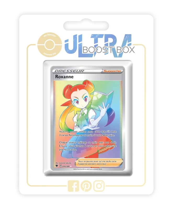 Roxanne (Roxanne) 206/189 Shiny Rainbow Trainer - my-booster X Épée et Bouclier 10 Astres Radieux - Box of 10 Pokemon French Cards