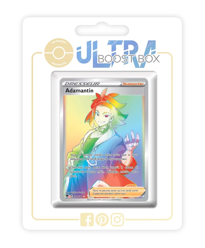 Adamantin (Adaman) 199/189 Shiny Rainbow Trainer - my-booster X Épée et Bouclier 10 Astres Radieux - Box of 10 Pokemon French Cards - Image 1