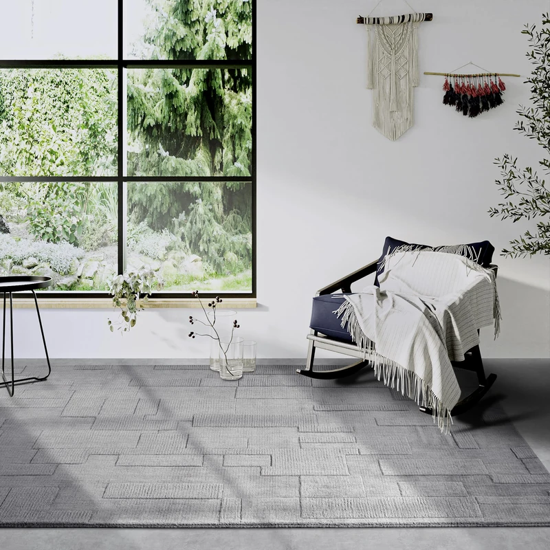 Villeroy & Boch Wilhelmine Wool Rug - Natural Living Room Rug - Hand Woven & Environmentally Friendly - Boho Rug Wool for Living Room, Bedroom, Dining Room, Hallway, Kitchen - Grey, 120 x 170 cm