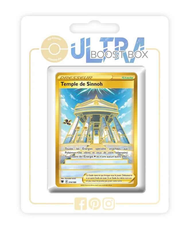Temple de Sinnoh (Temple of Sinnoh) 214/189 Shiny Gold Trainer - my-booster X Épée et Bouclier 10 Astres Radieux - Box of 10 Pokemon French Cards