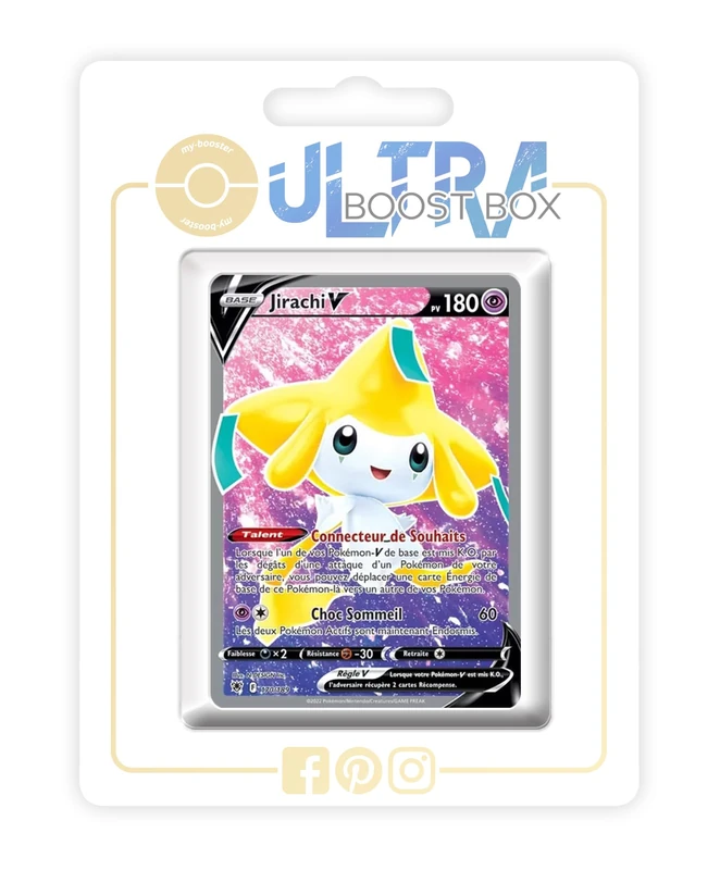 Jirachi V 170/189 Full Art - my-booster X Épée et Bouclier 10 Astres Radieux - Box of 10 Pokemon French Cards