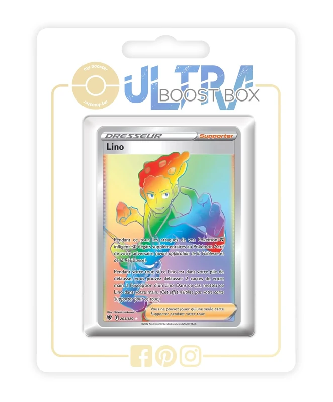 Lino (Grant) 203/189 Shiny Rainbow Trainer - my-booster X Épée et Bouclier 10 Astres Radieux - Box of 10 Pokemon French Cards