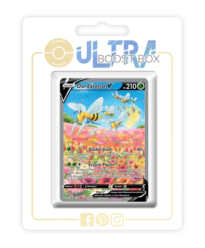 Dardargnan V (Beedrill V) 161/189 Alternative Pokémon Gallery - my-booster X Épée et Bouclier 10 Astres Radieux - Box of 10 Pokemon French Cards