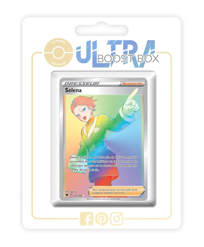 Selena (Cyllene) 201/189 Shiny Rainbow Trainer - my-booster X Épée et Bouclier 10 Astres Radieux - Box of 10 Pokemon French Cards