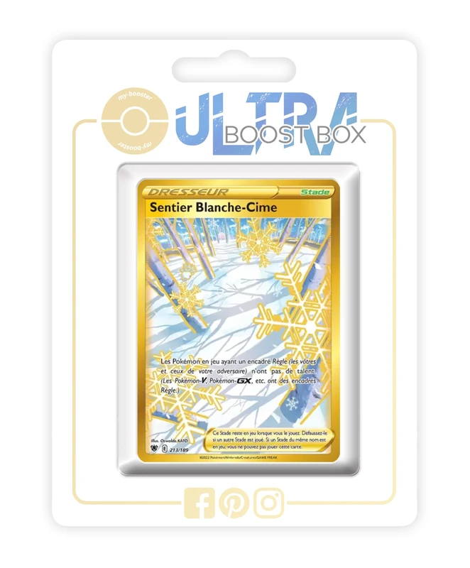 Sentier Blanche-Cime (Path of The Peak) 213/189 Shiny Gold Trainer - my-booster X Épée et Bouclier 10 Astres Radieux - Box of 10 Pokemon French Cards