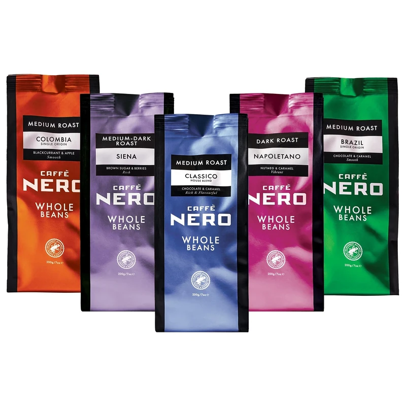 Caffè Nero Discovery Gift Box Selection Pack Roasted Coffee Beans 1KG (5 x 200g)