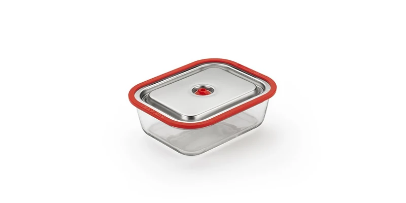 Magic vac, Free Container for Baking, Cooking, Marinating and Storing Food under Vacuum, Made of Borosilicate Glass, Steel and Silicone, Compatible with Vacuum Machines