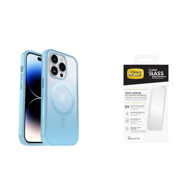 OtterBox Clear Case Apple iPhone 14 Pro Regalia - APL with Premium Tempered Glass Protector