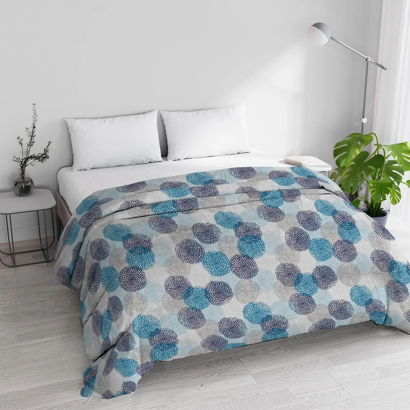 Double Winter Quilt 250 x 245 cm, Double Face, Microfibre, Made in Italy – Duvet Filling 200 g Blue