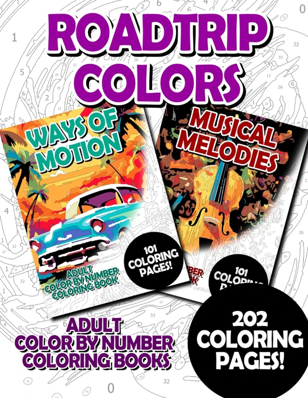Roadtrip Colors: Adult Color by Number Coloring Book for Relaxing and Mindfulness (budget adult color by number coloring bundles)