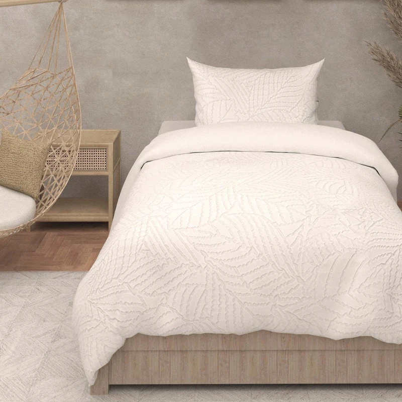 Intemporel Soleil d'Ocre 3D Microfibre Duvet Cover Set 140 x 200 cm Maya White