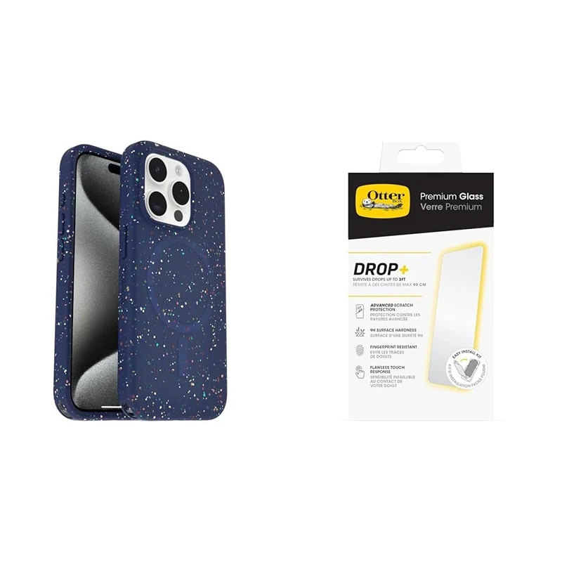 OtterBox Core Apple iPhone 15 Pro Blueberry Pie - blue with Premium Tempered Glass Protector