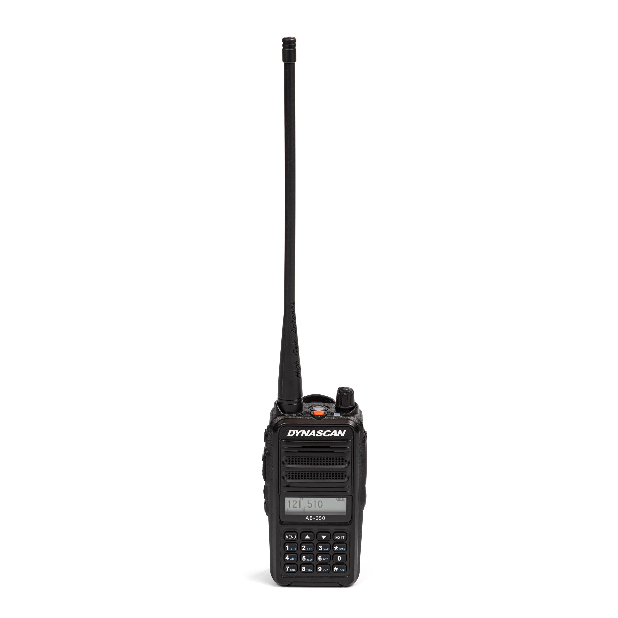 VHF Dynascan AB-650 portable radio station for aviation, 6W, SQ, 118-136.975 MHz, AM, 2600 mAh Li-Ion, FM Radio