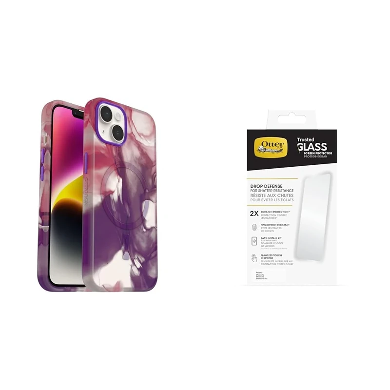 OtterBox Slim & Strudy Case Apple iPhone 14 Agrias - APL with Premium Tempered Glass Protector