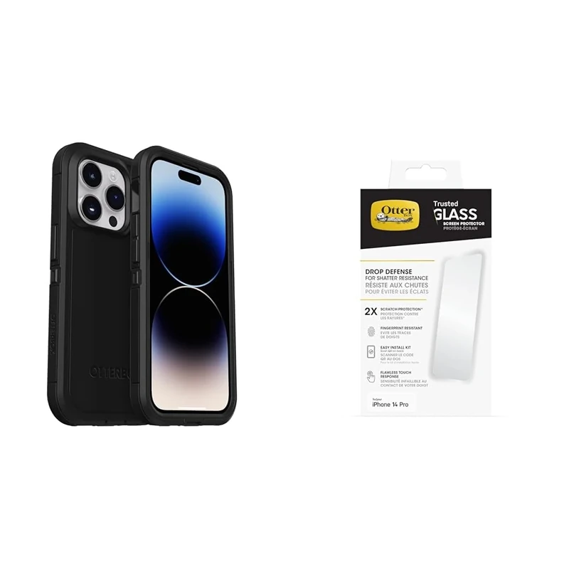 OtterBox Defender XT Apple iPhone 14 Pro - black with Premium Tempered Glass Protector