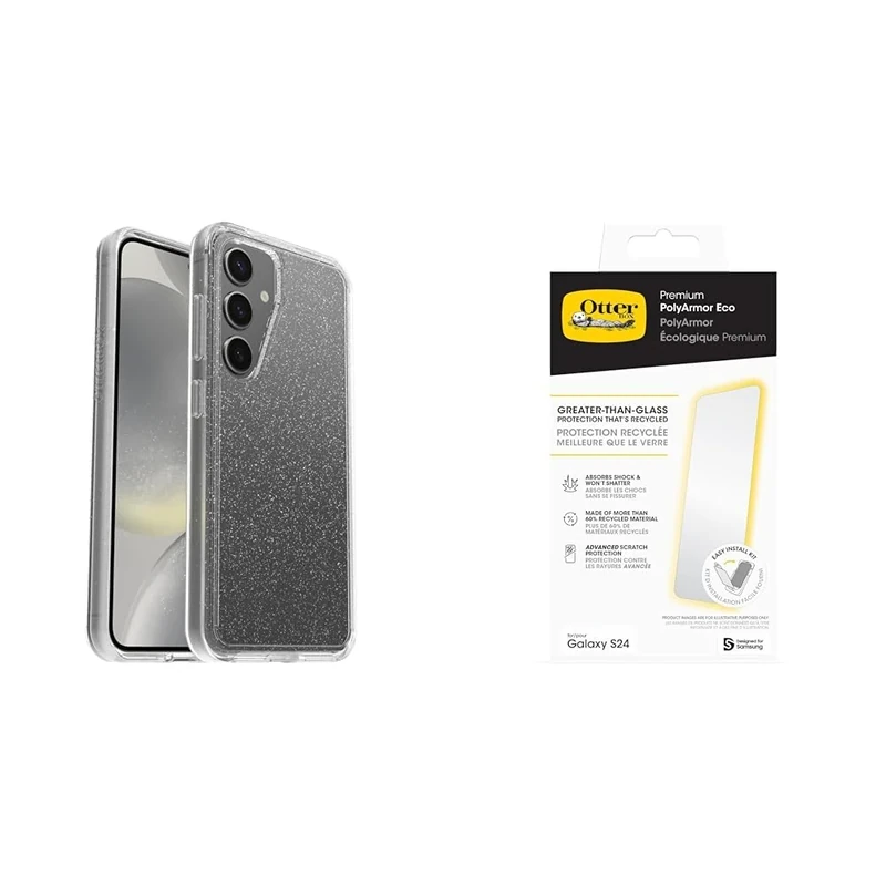 OtterBox Symmetry Clear Samsung Galaxy S24 Stardust - clear with Premium Glass Screen Protector