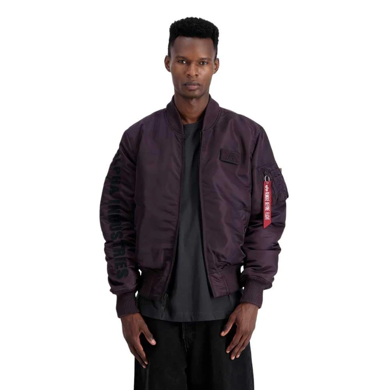 Alpha Industries Men's MA-1 D-Tec SE Bomber Jacket, Plum, S