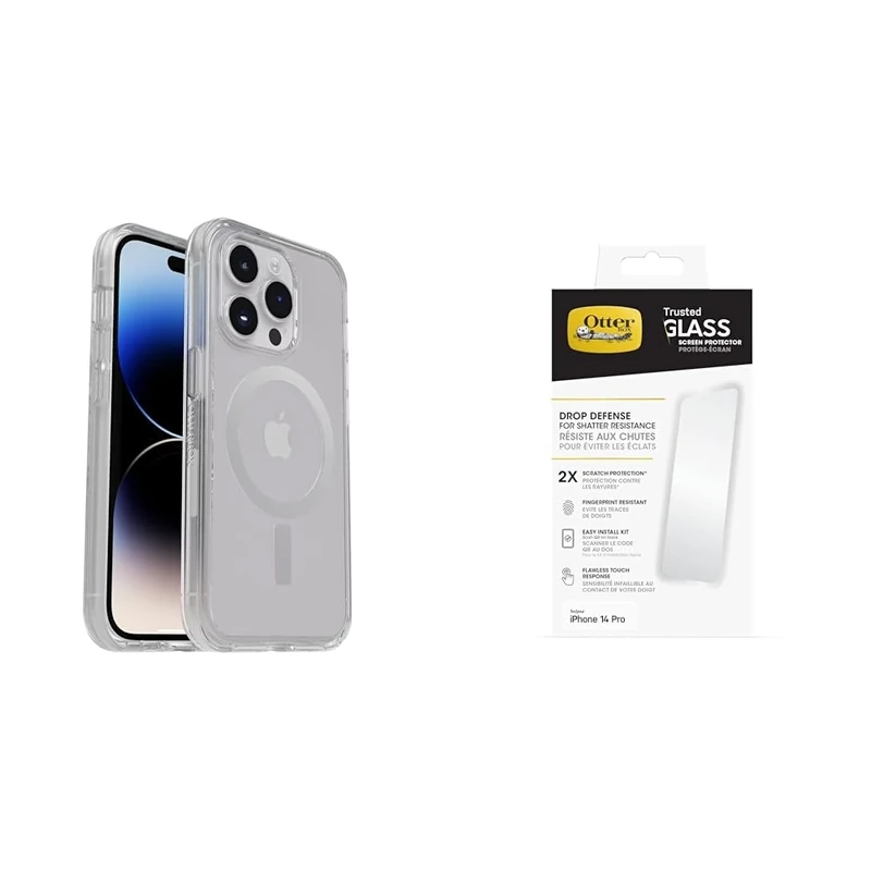 OtterBox Symmetry Plus Clear Apple iPhone 14 Pro - clear - ProPack with Premium Tempered Glass Protector