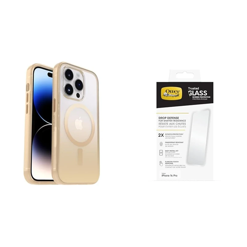 OtterBox Clear Case Apple iPhone 14 Pro Tiara - APL with Premium Tempered Glass Protector