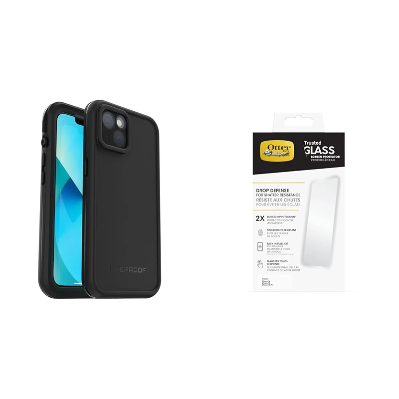 LifeProof Fre Apple iPhone 13 Black with Premium Tempered Glass Protector