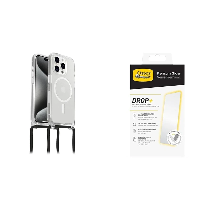 OtterBox React Necklace MagSafe Apple iPhone 15 Pro Stardust - clear - ProPack with Premium Tempered Glass Protector