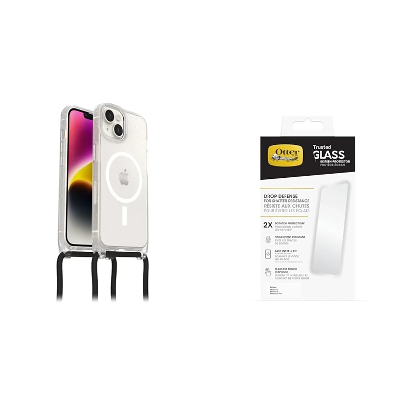 OtterBox React Necklace MagSafe Apple iPhone 14 Stardust - clear - ProPack with Premium Tempered Glass Protector