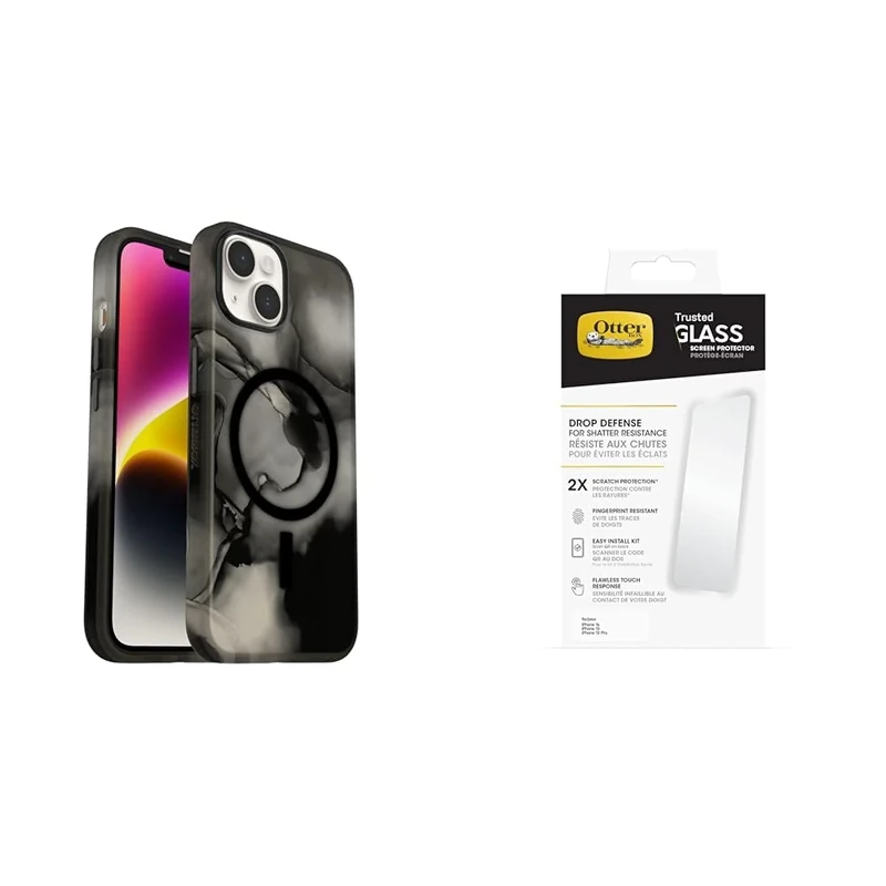 OtterBox Slim & Strudy Case Apple iPhone 14 Argent - APL with Premium Tempered Glass Protector