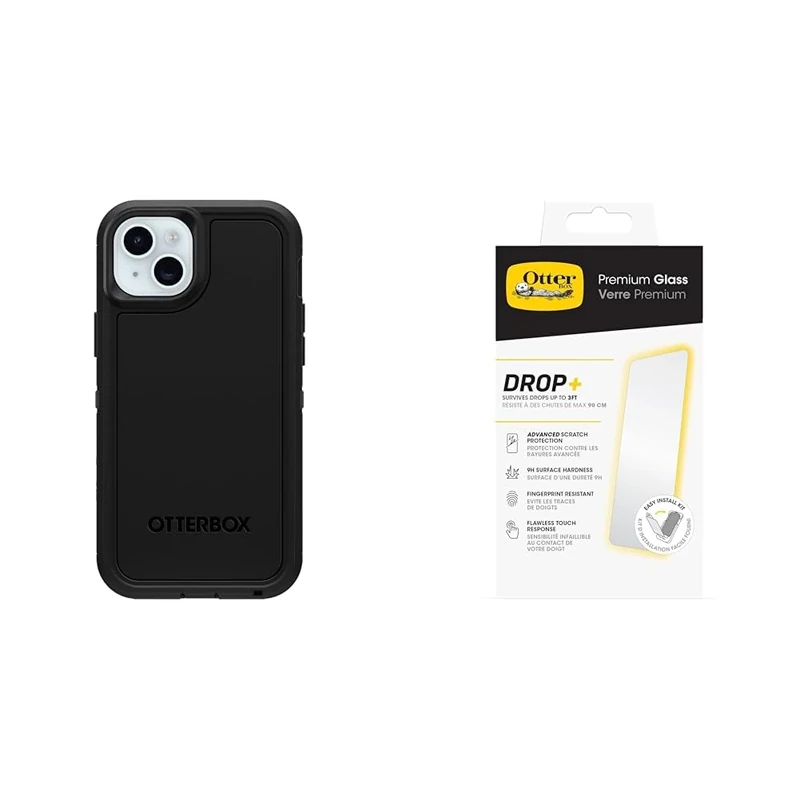 OtterBox Defender XT Apple iPhone 15 Plus/iPhone 14 Plus - black - ProPack with Premium Tempered Glass Protector